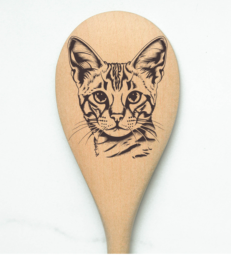 Bengal Cat Wooden Cooking Spoon Kitchen