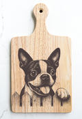 Boston Terrier Dog Cutting Cheese Board