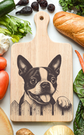 Boston Terrier Cutting Cheese Board