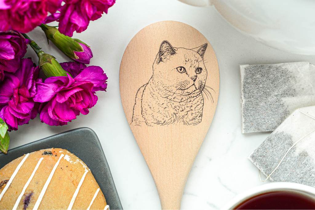 British Shorthair Cat Wooden Cooking Spoon Kitchen