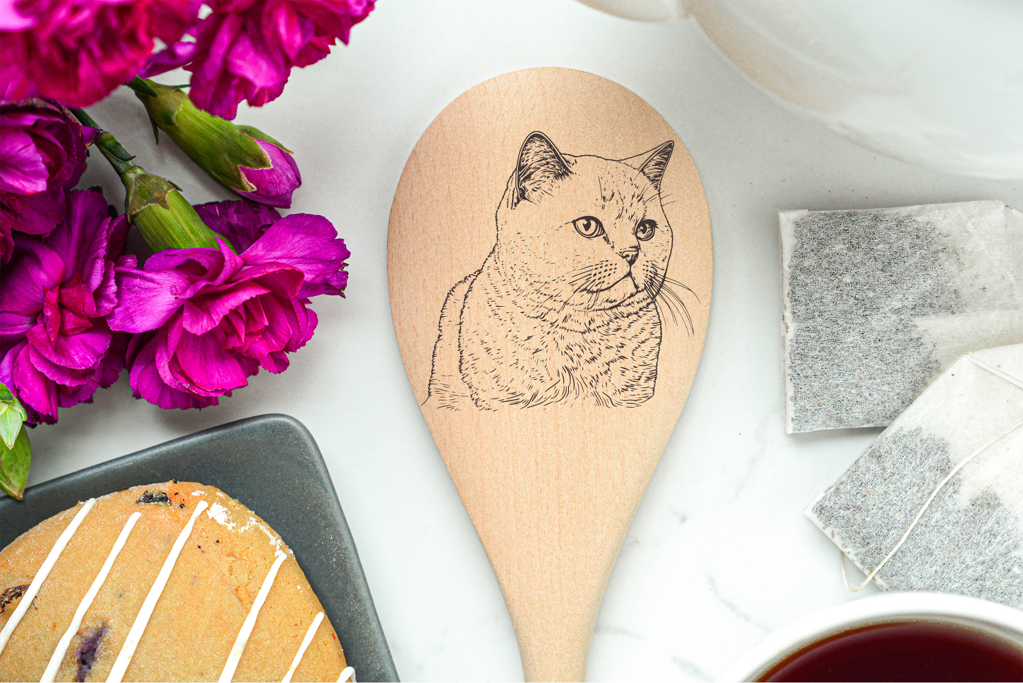 British Shorthair Cat Wooden Cooking Spoon Kitchen