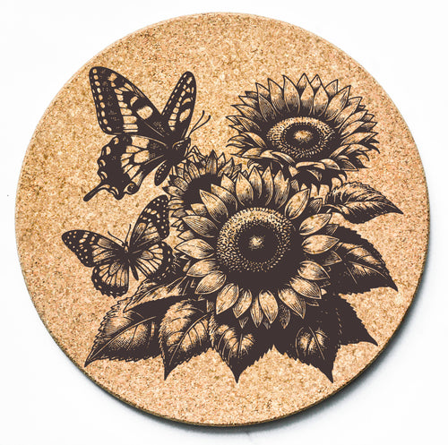 Butterfly Sunflower Trivet