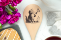 Cat Kitten Playing with Butterfly Wooden Cooking Spoon Kitchen