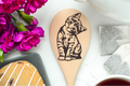 Cat Head Tilt Wooden Cooking Spoon Kitchen