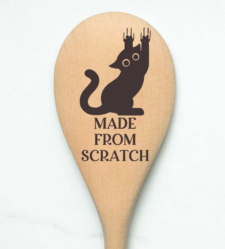 Cat Made From Scratch Wooden Cooking Spoon Kitchen