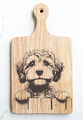 Cockapoo Puppy Cutting Cheese Board