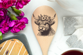 Highland Cow Flowers 1Eye Heilan Hairy Coo Scottish Shaggy Cow Farm Wooden Cooking Spoon Kitchen