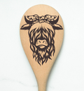 Highland Cow Ribbon Heilan Hairy Coo Scottish Shaggy Cow Farm Wooden Cooking Spoon Kitchen