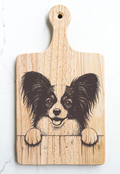 Papillion Dog Cutting Cheese Board