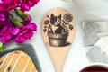 Cat in a Planter Wooden Cooking Spoon Kitchen