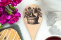 Cat in a Planter Wooden Cooking Spoon Kitchen