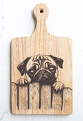Pug Cutting Cheese Board