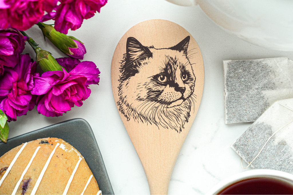 Cat Ragdoll Wooden Cooking Spoon Kitchen