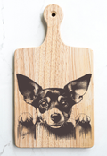 Rat Terrier Cutting Cheese Board