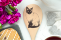 Cat Siamese Body Wooden Cooking Spoon Kitchen