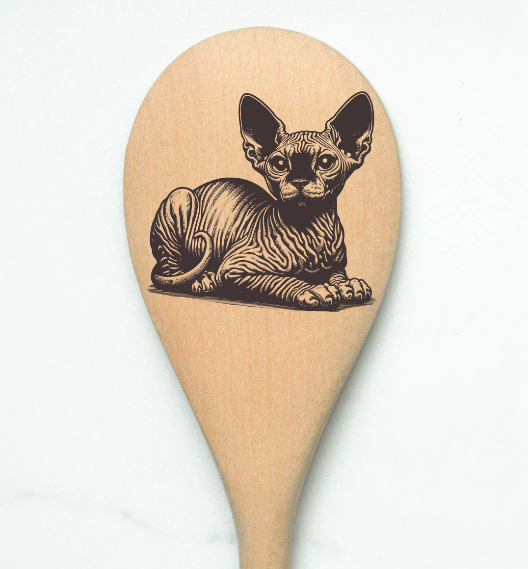 Cat Sphynx Wooden Cooking Spoon Kitchen
