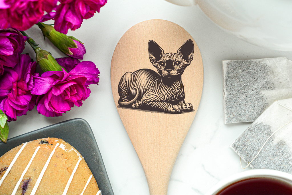 Cat Sphynx Wooden Cooking Spoon Kitchen