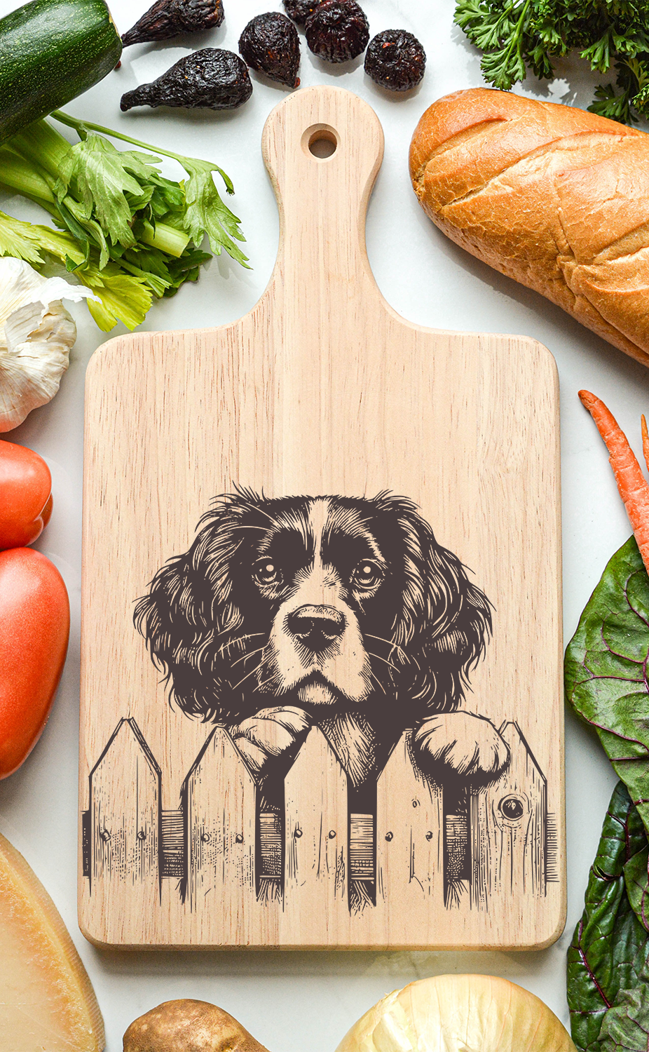 Springer Spaniel Dog Cutting Cheese Board