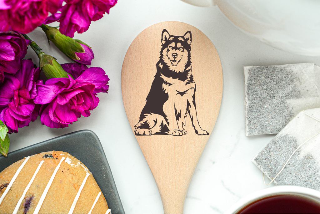 Alaskan Malamute Wooden Spoon