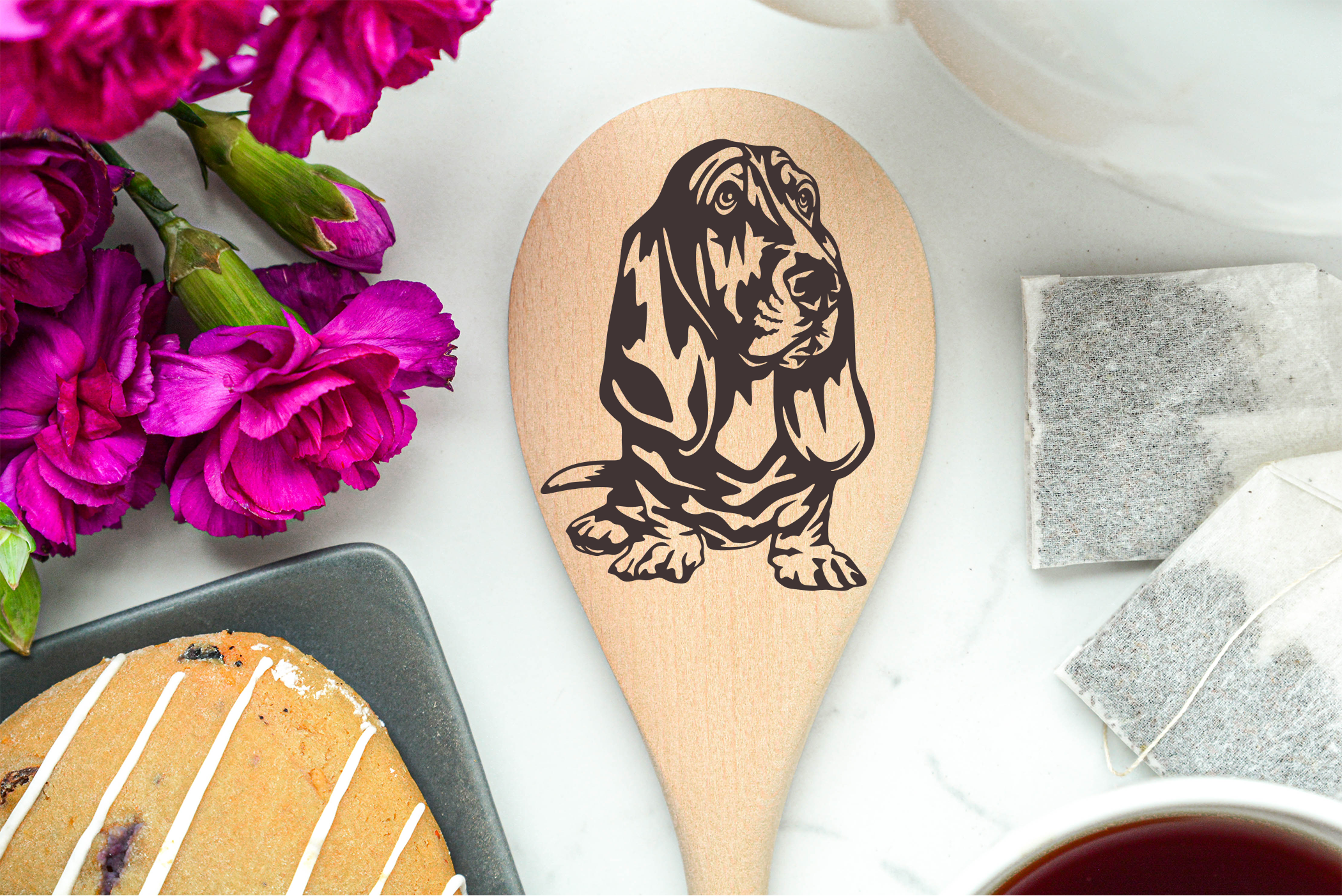 Basset Hound Wooden Spoon