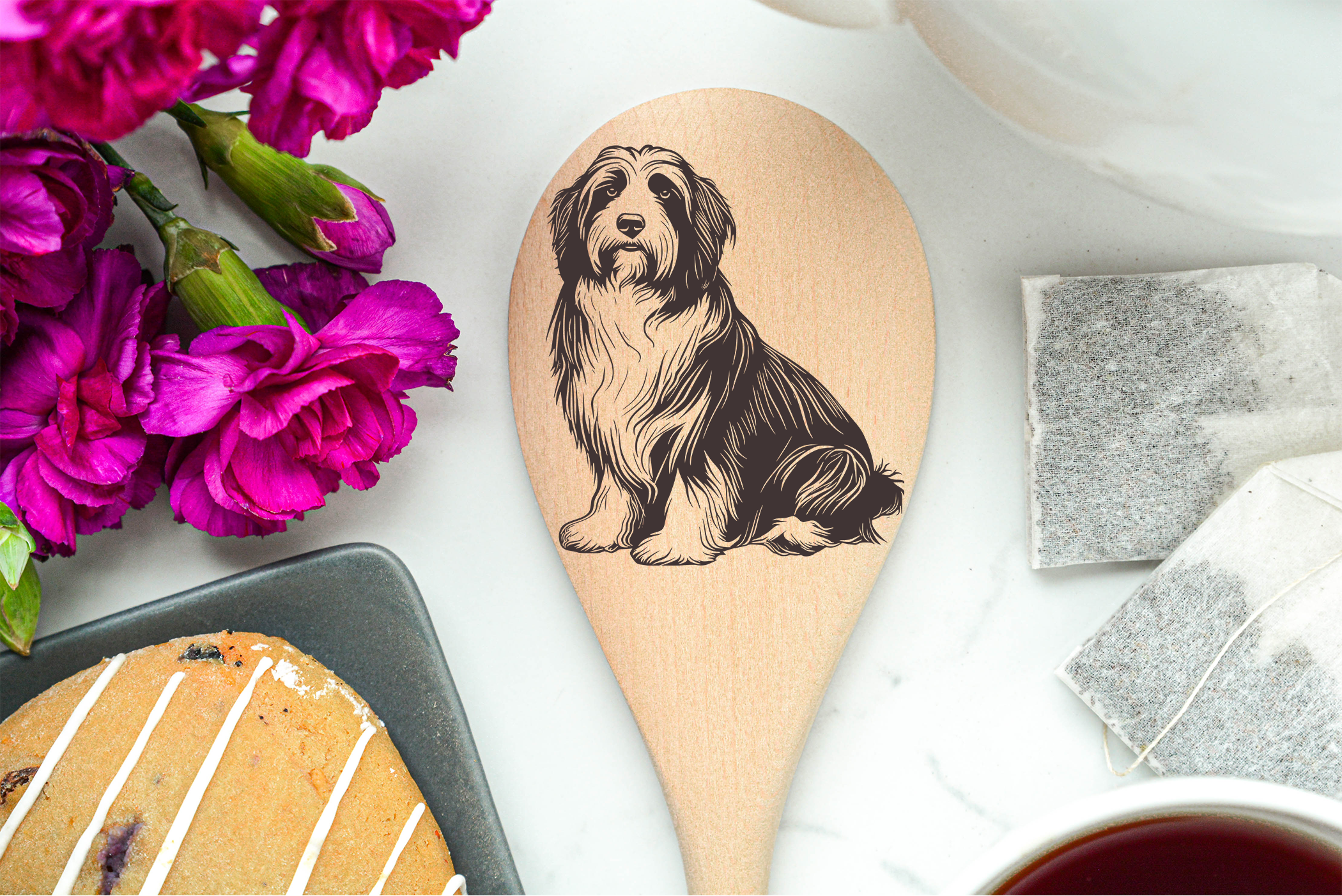 Bearded Collie Wooden Spoon