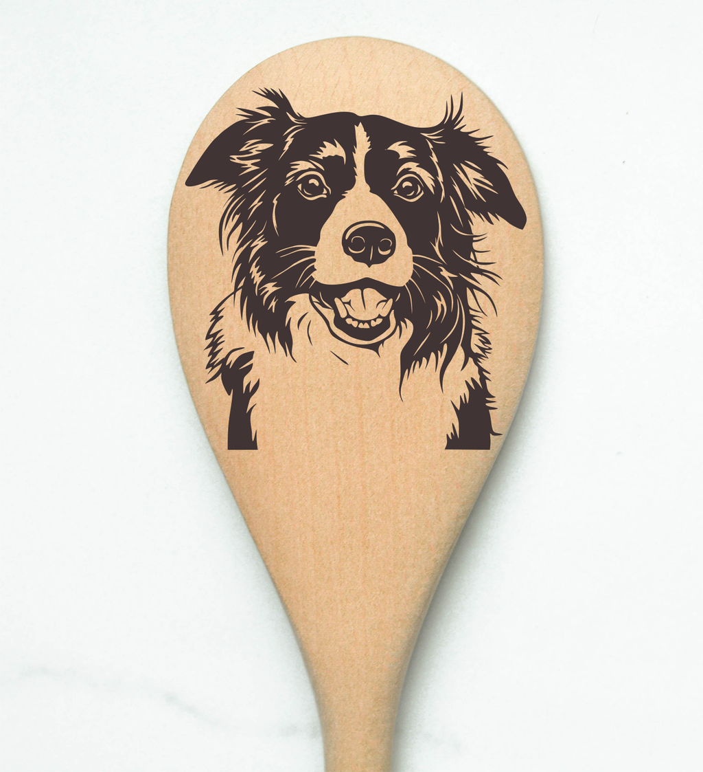 Border Collie Wooden Spoon