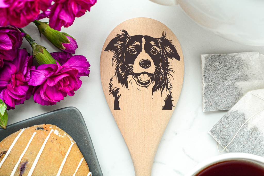 Border Collie Wooden Spoon