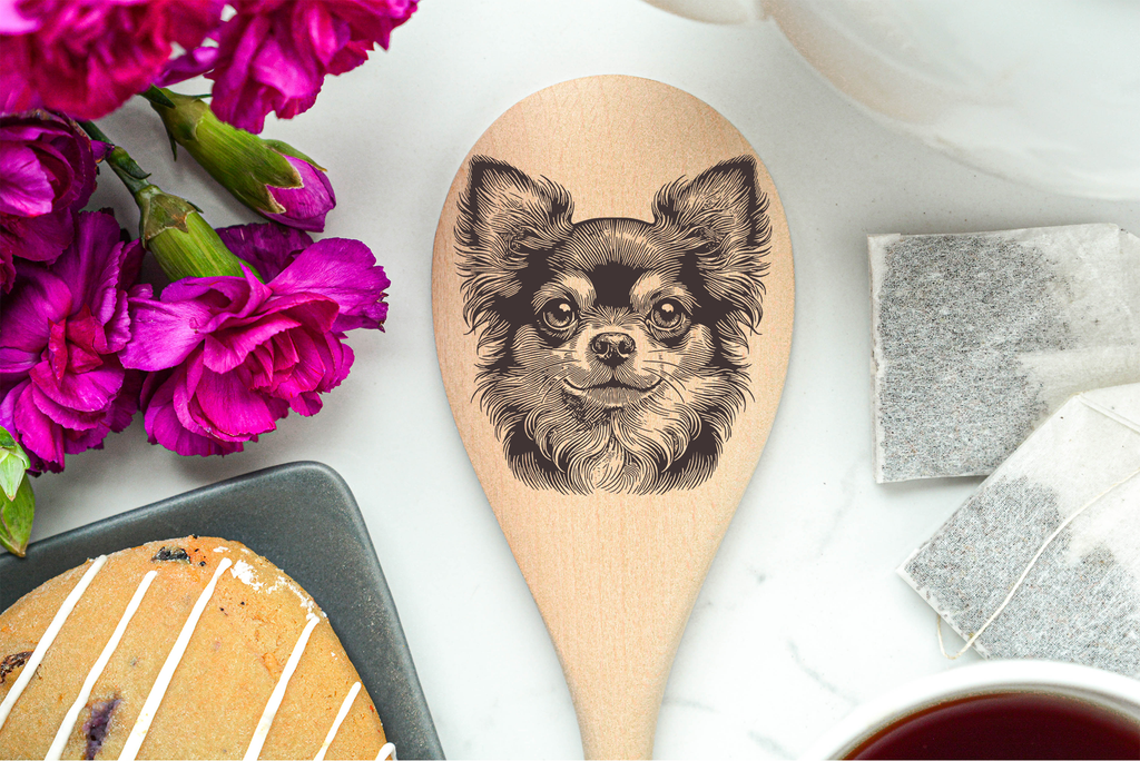 Chihuahua - Lng Hair Wooden Spoon
