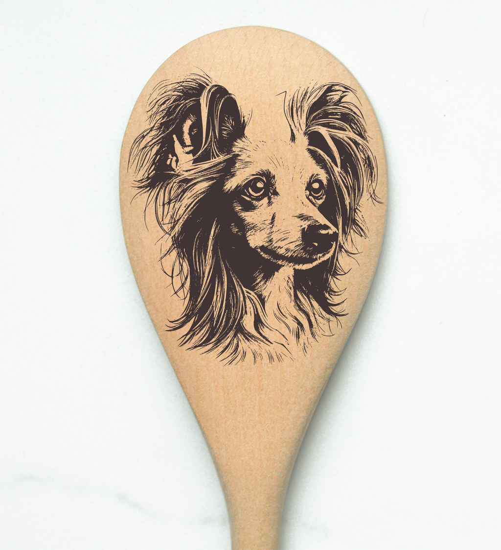 Chinese Crested Wooden Spoon