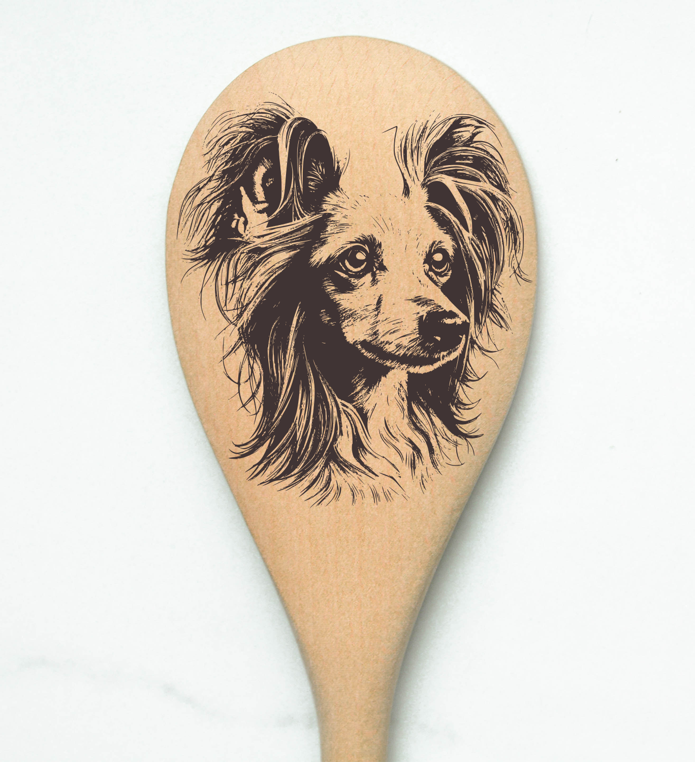 Chinese Crested Wooden Spoon