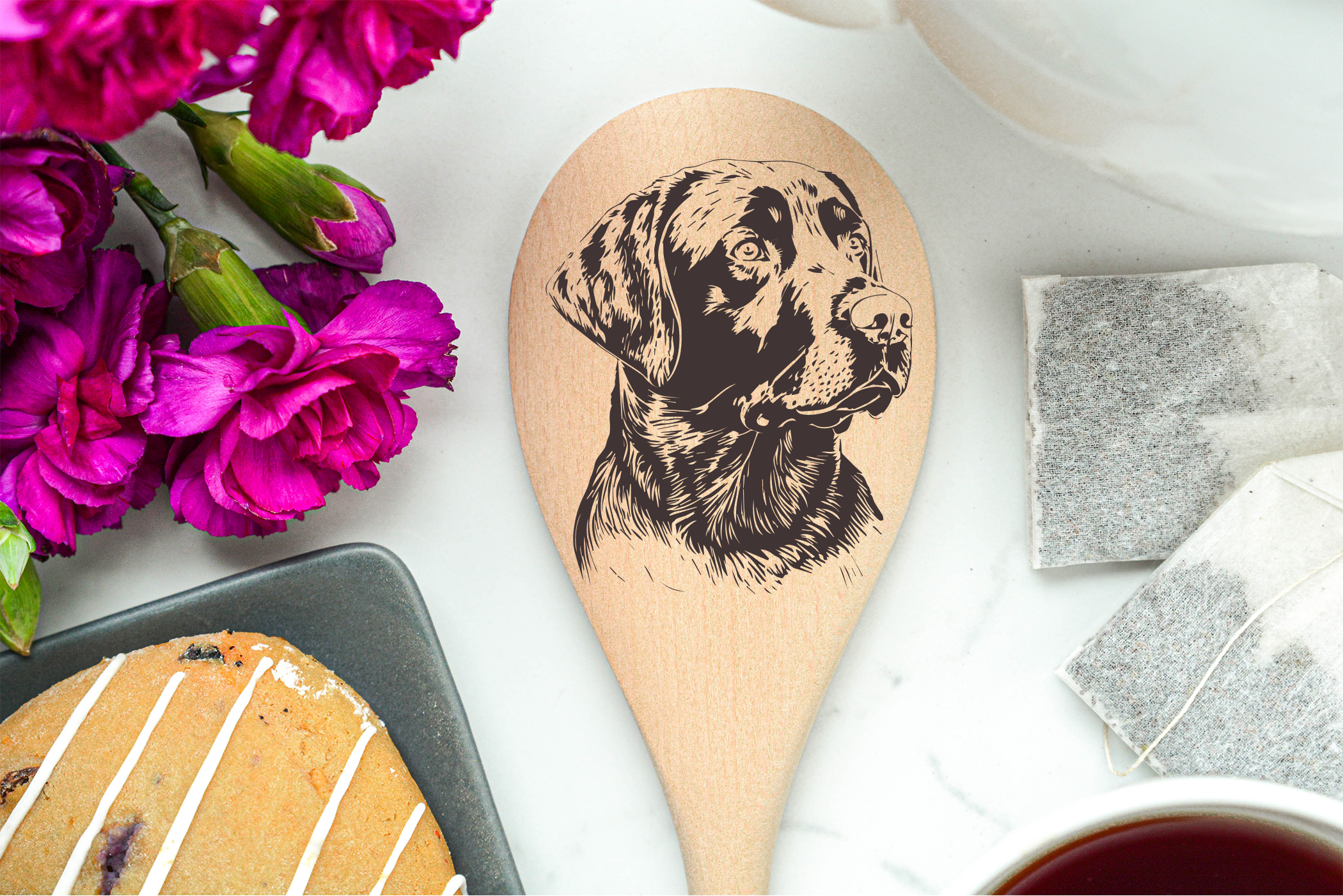 Chocolate Labrador Wooden Spoon