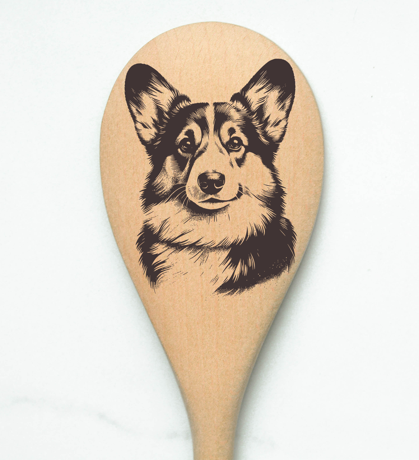 Corgi Face Wooden Spoon