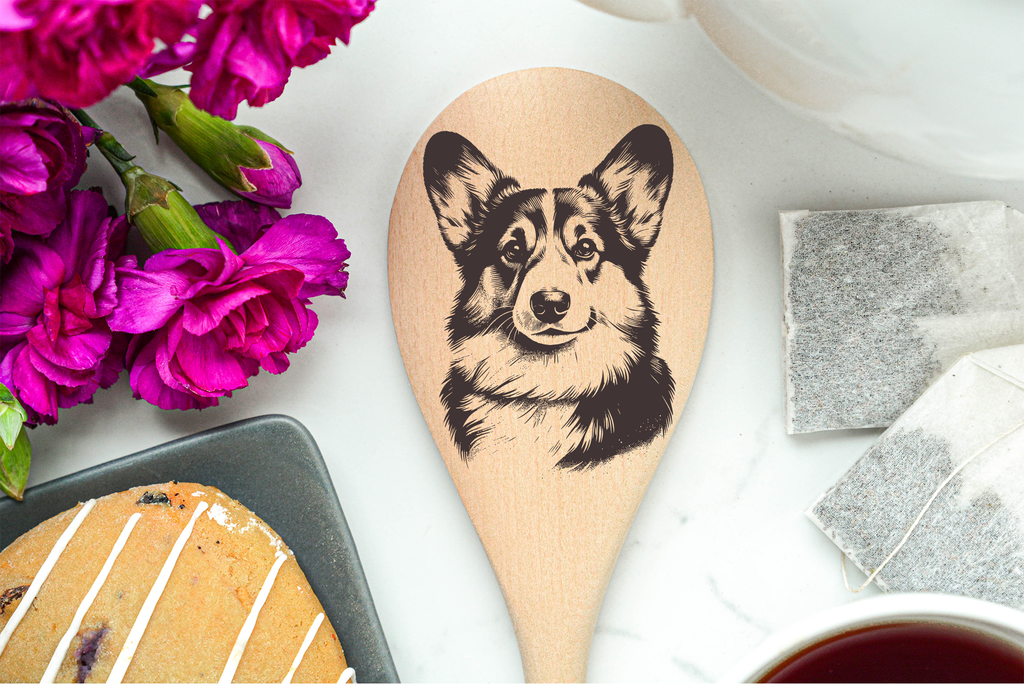 Corgi Face Wooden Spoon