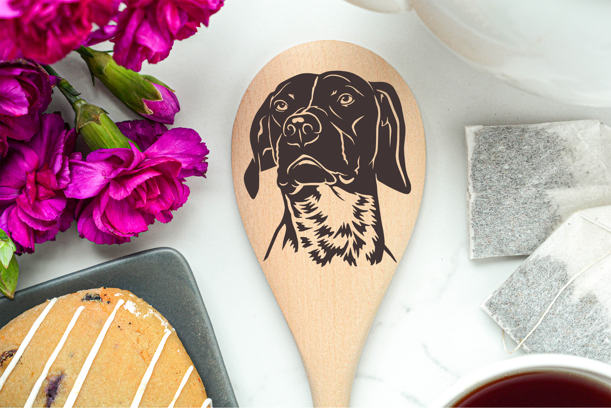 German Short Hair Pointer Wooden Spoon