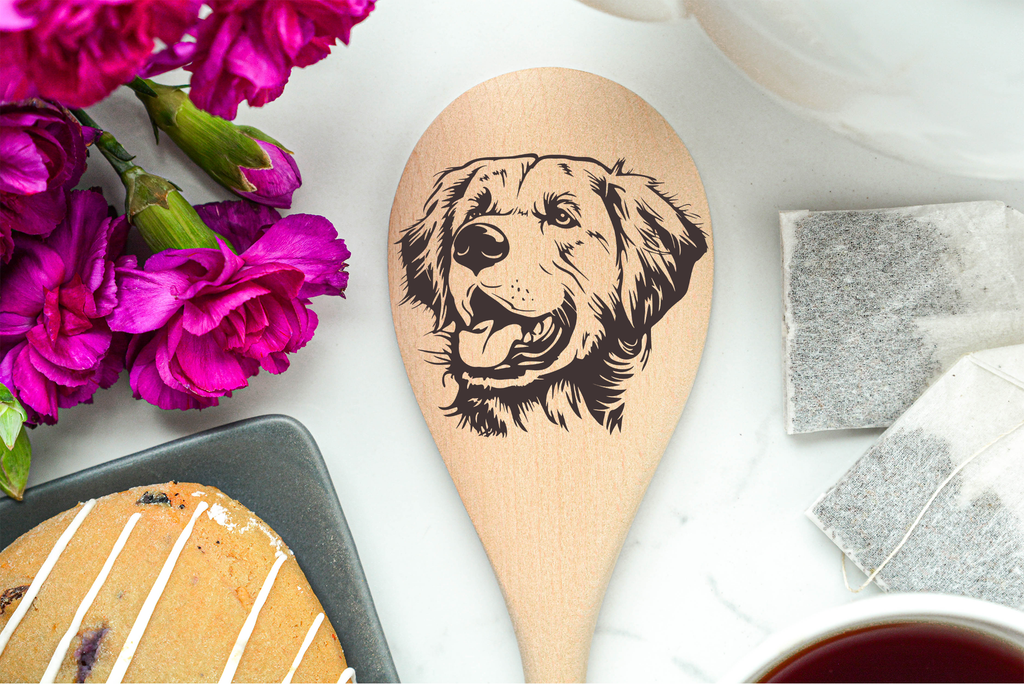 Golden Retriever1 Wooden Spoon