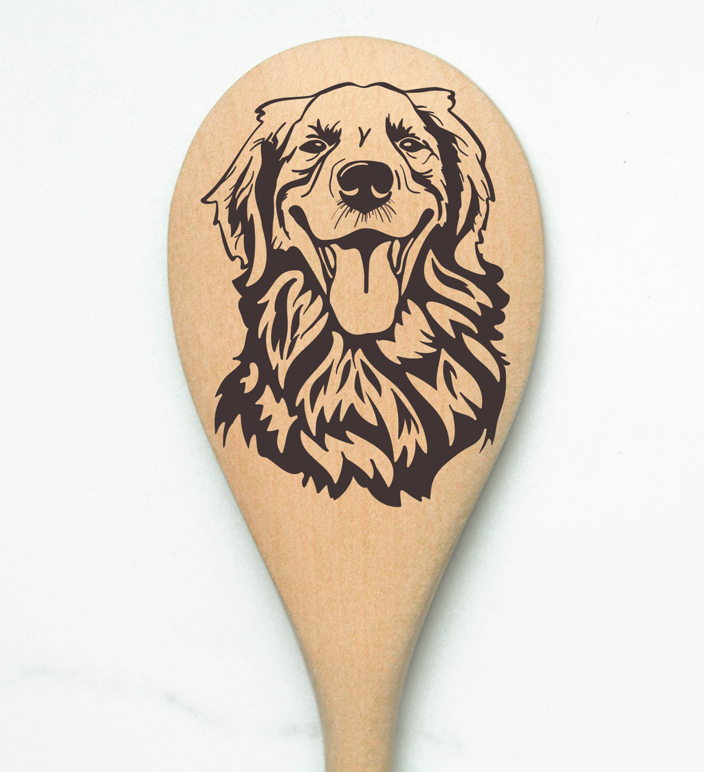 Golden Retriever2 Wooden Spoon