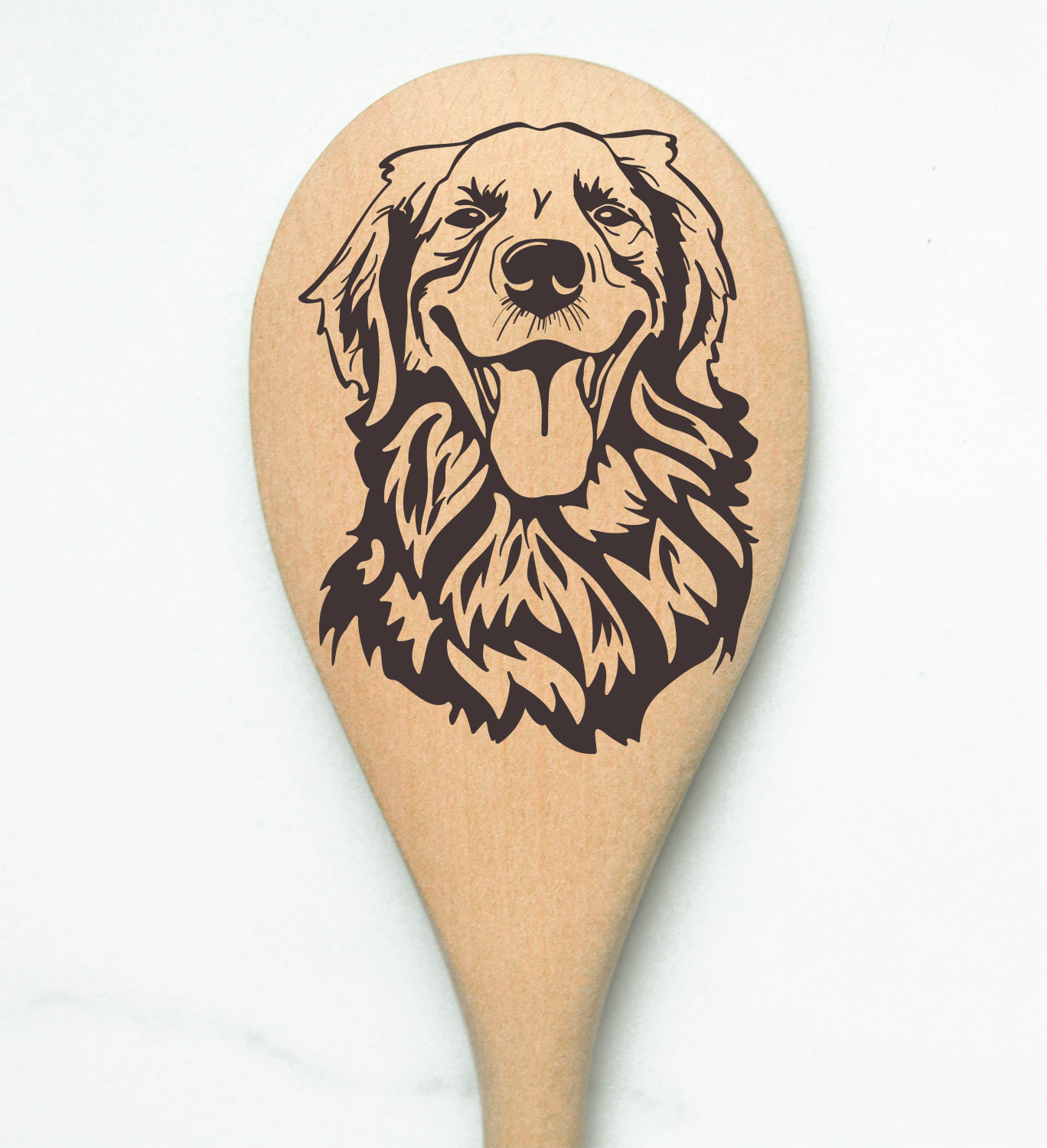 Golden Retriever2 Wooden Spoon
