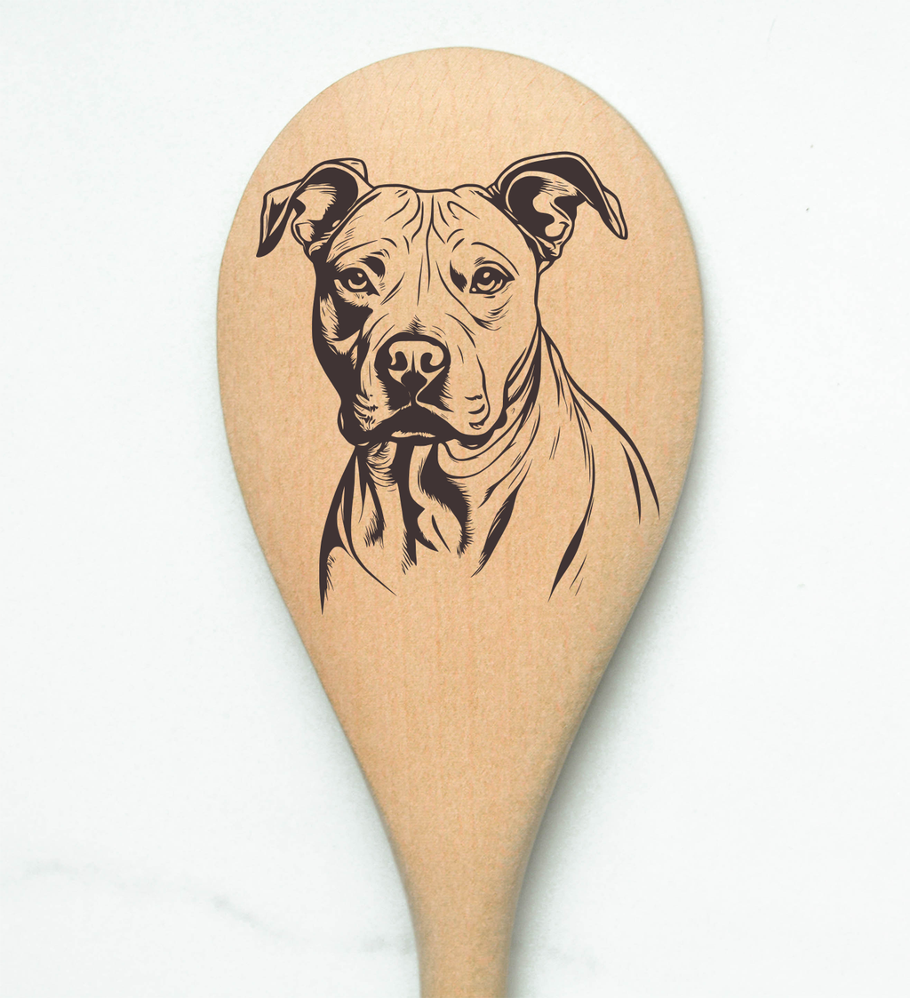 Pitbull - Face Wooden Spoon