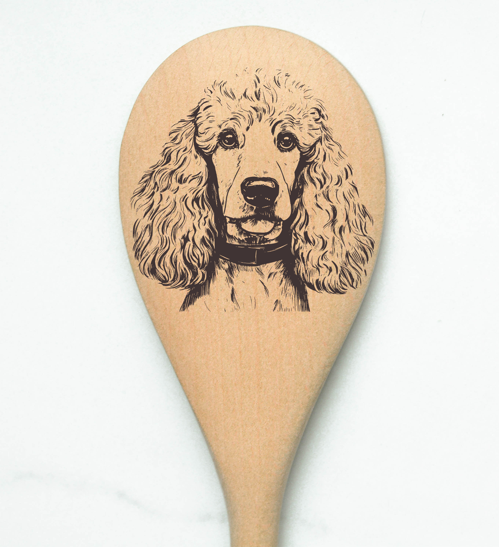 Poodle - White Wooden Spoon
