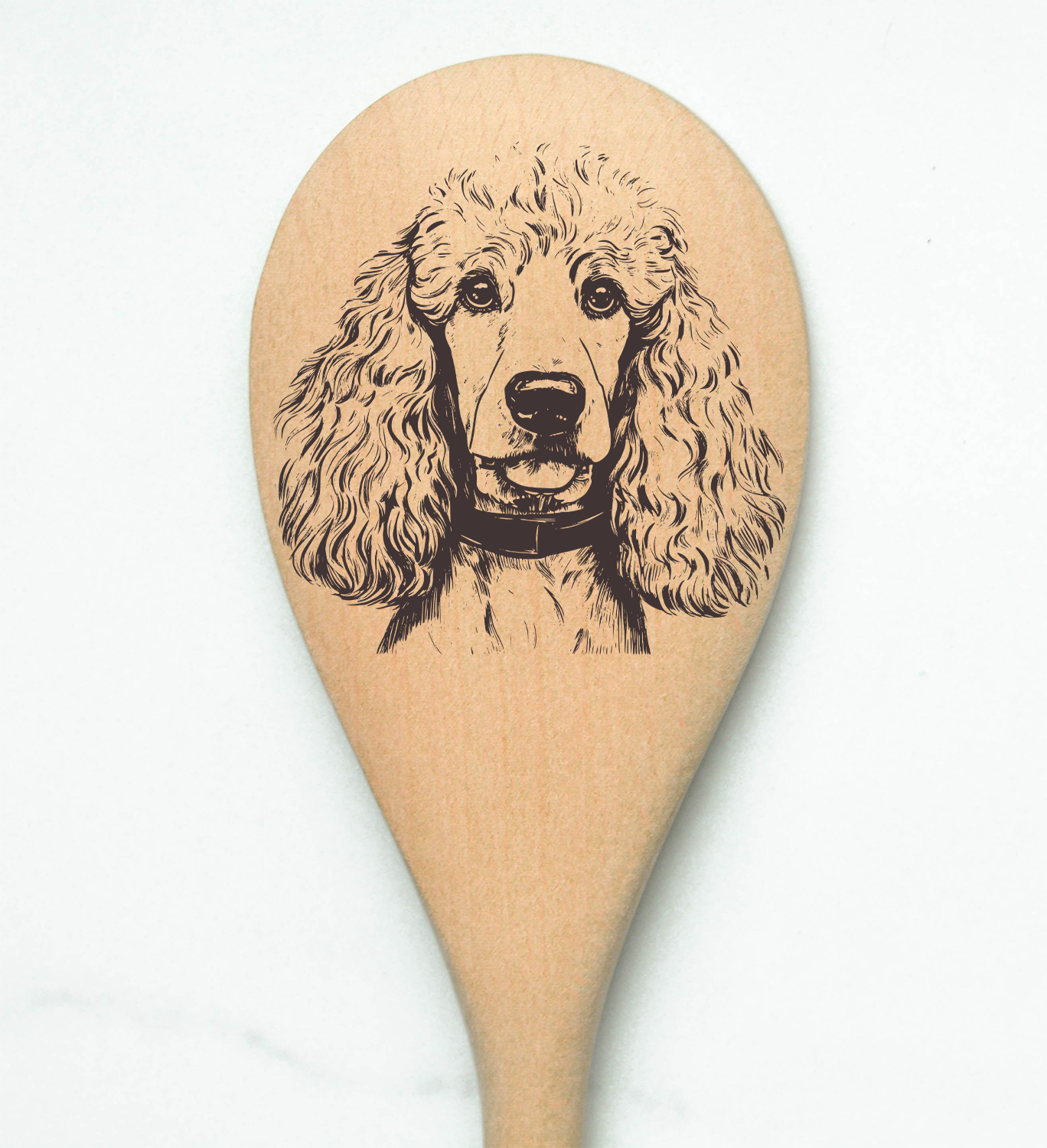 Poodle - White Wooden Spoon