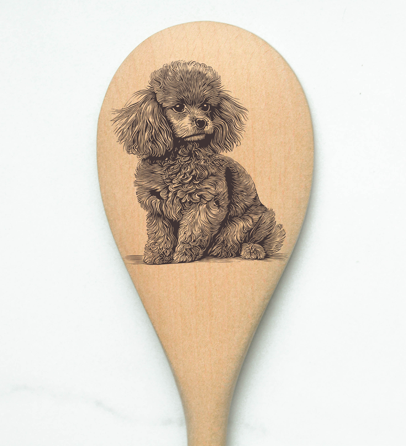 Poodle - Black Wooden Spoon