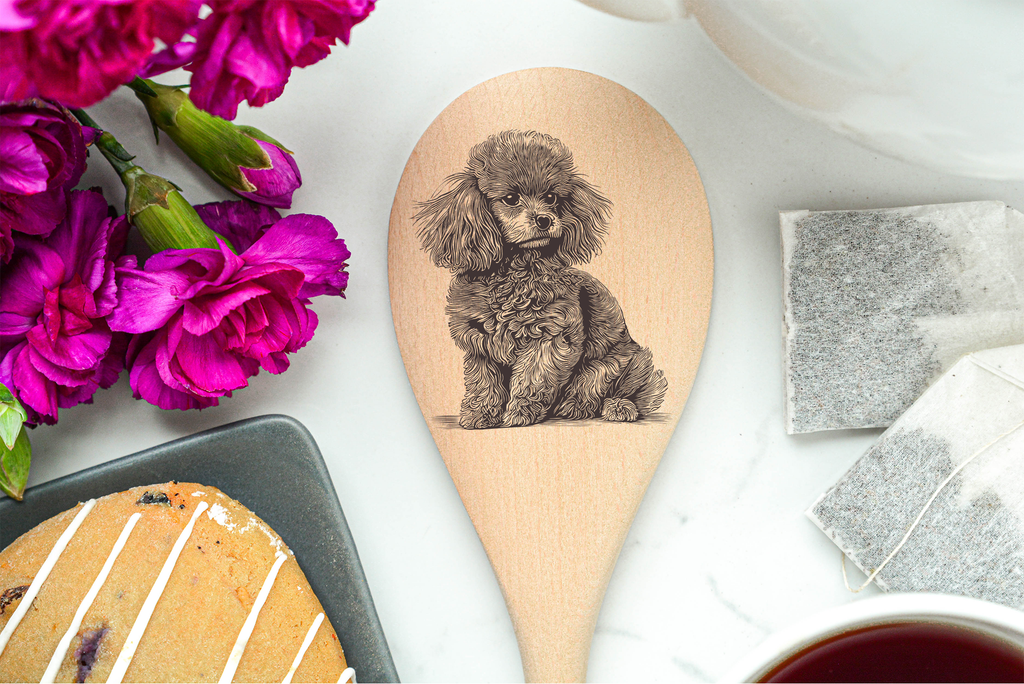 Poodle - Black Wooden Spoon