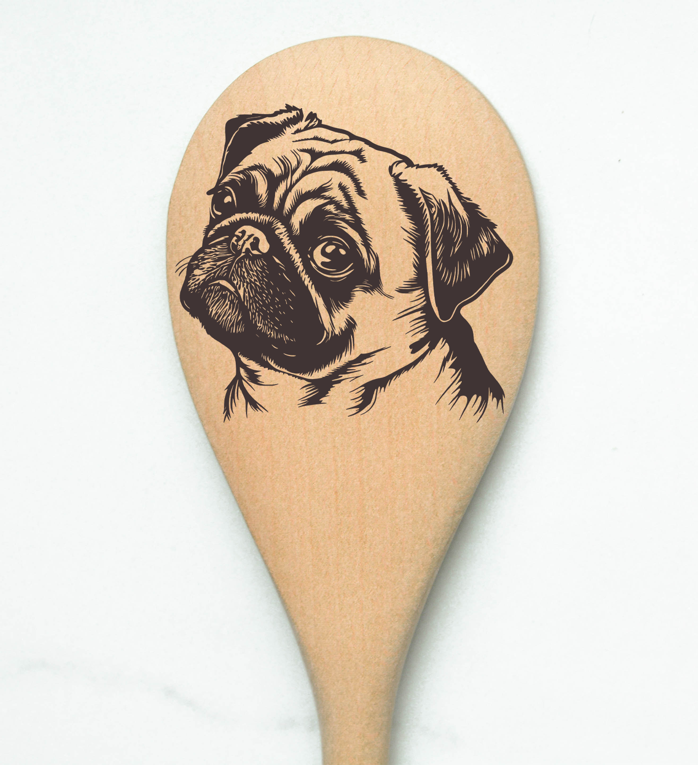 Pug - Face Wooden Spoon
