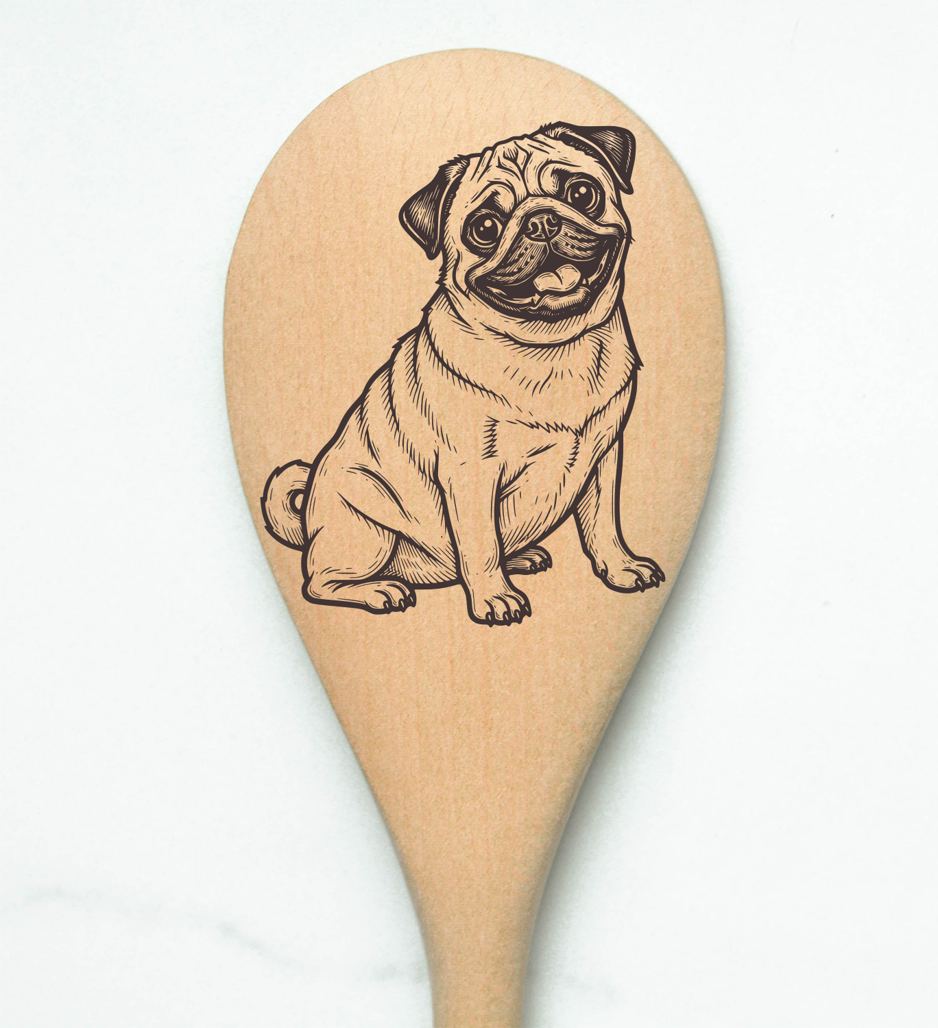 Pug - Body Wooden Spoon