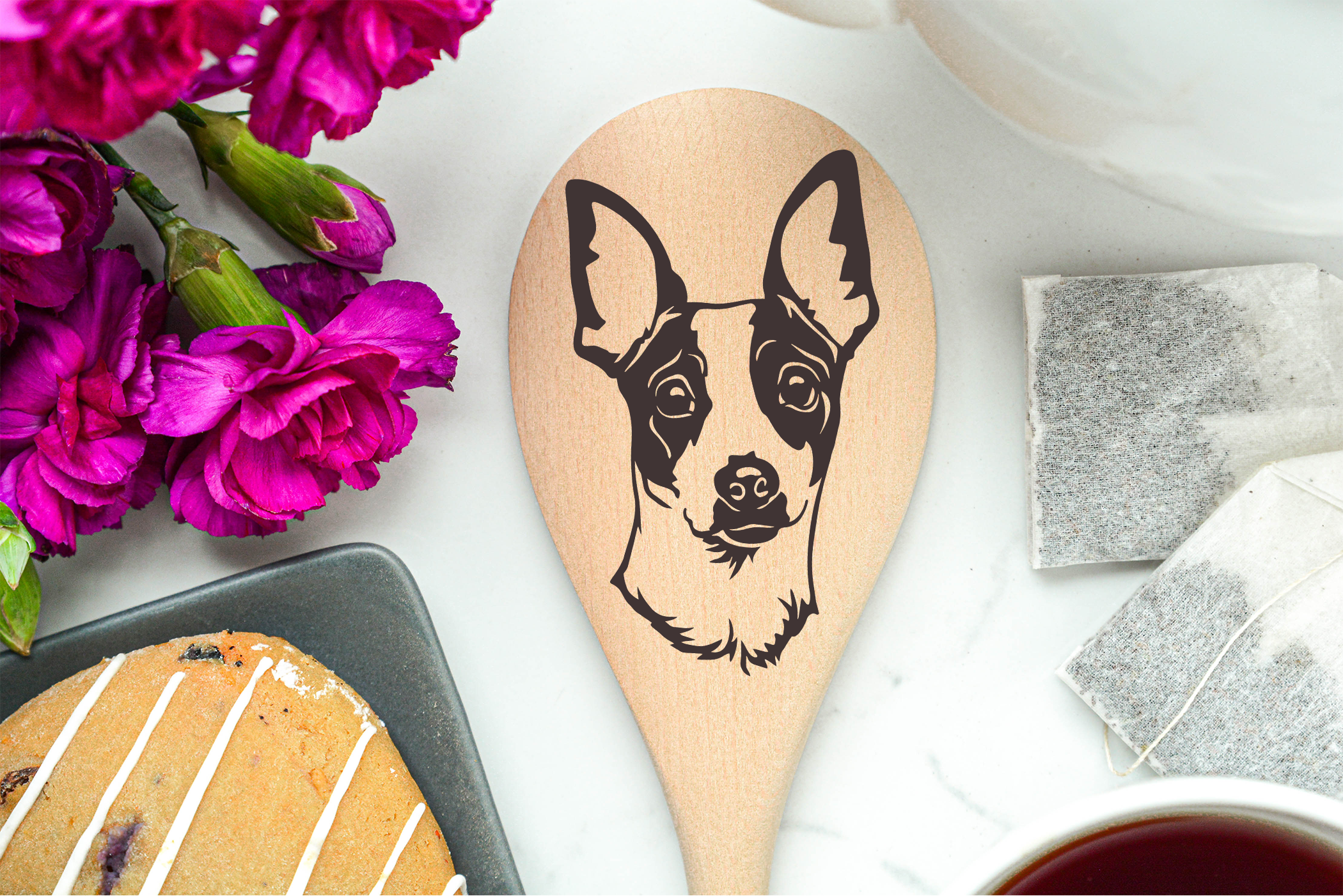 Rat Terrier Wooden Spoon