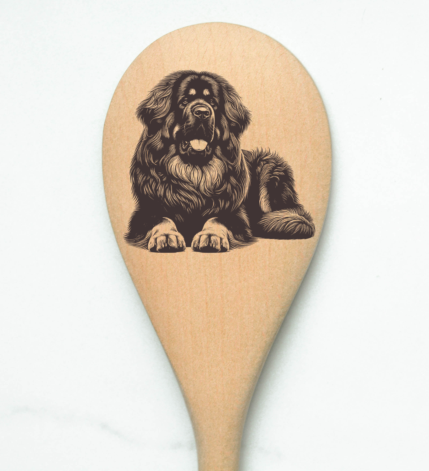 Tibetan Mastiff Wooden Spoon