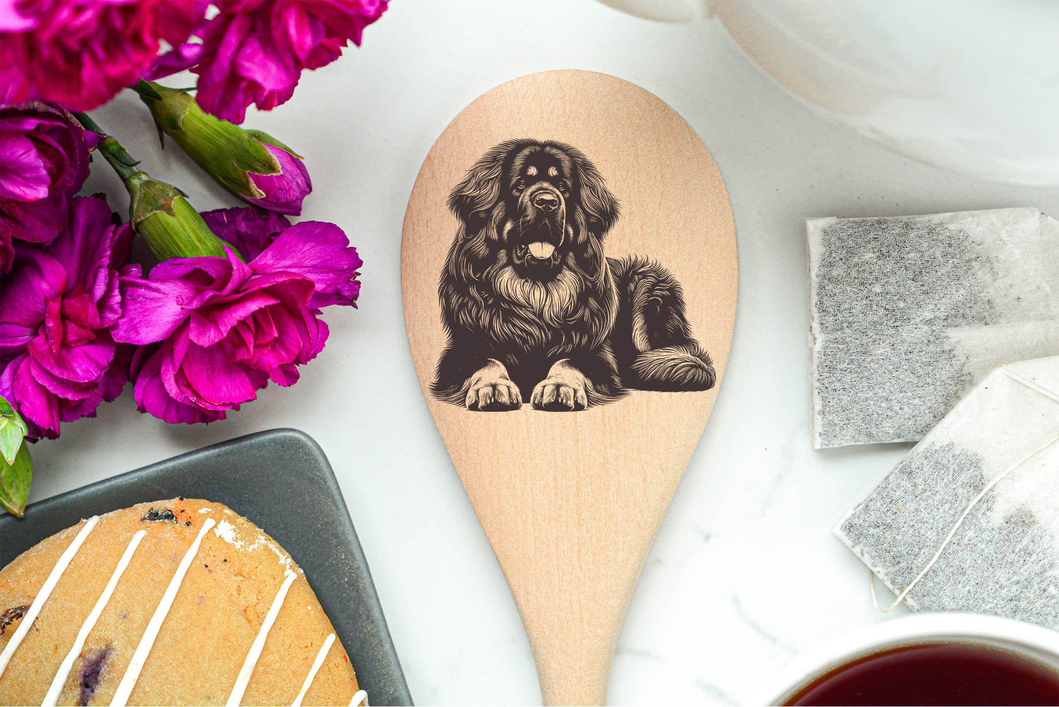 Tibetan Mastiff Wooden Spoon