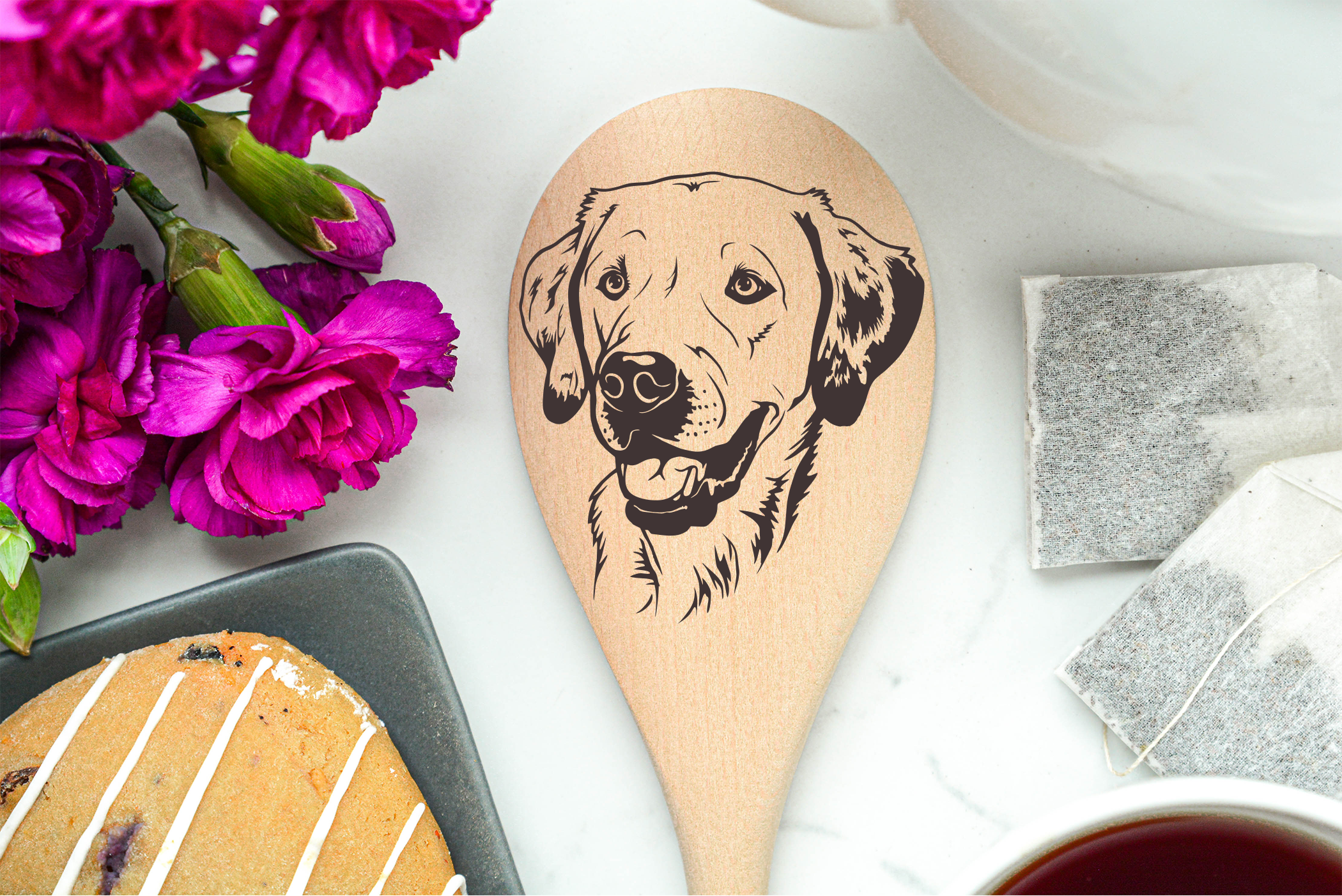 Yellow Labrador Wooden Spoon