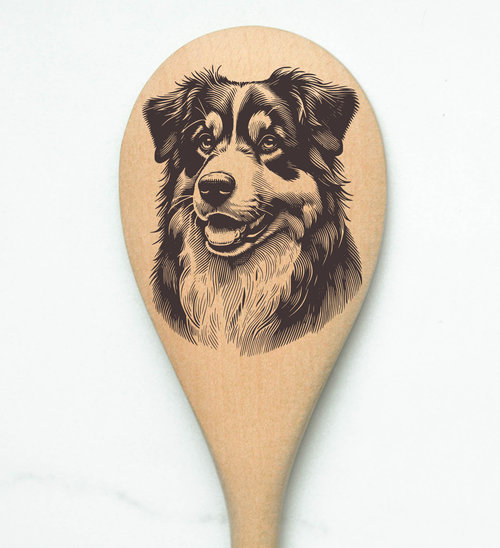 Australian Shepherd2 Wooden Spoon