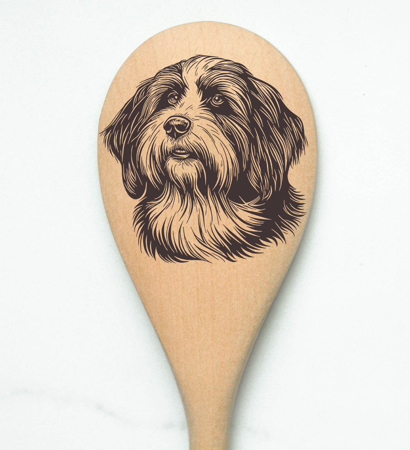 Bearded Collie2 Wooden Spoon